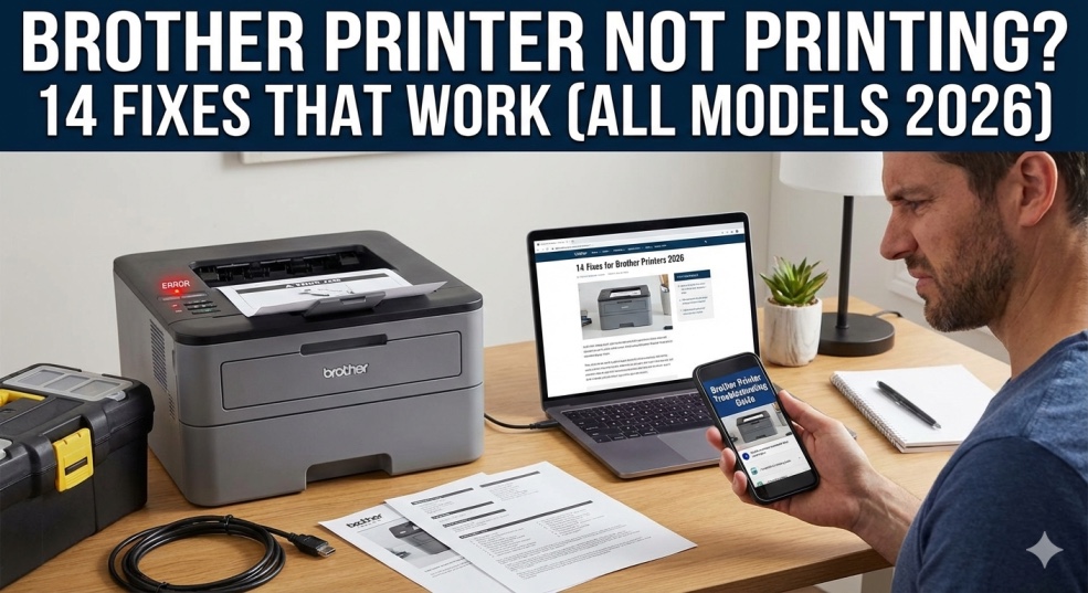 Brother Printer Not Printing? 14 Fixes That Work (All Models 2026)