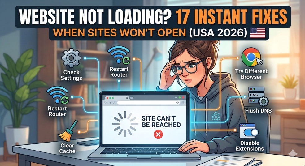 Website Not Loading? 17 Instant Fixes When Sites Won't Open (USA 2026)