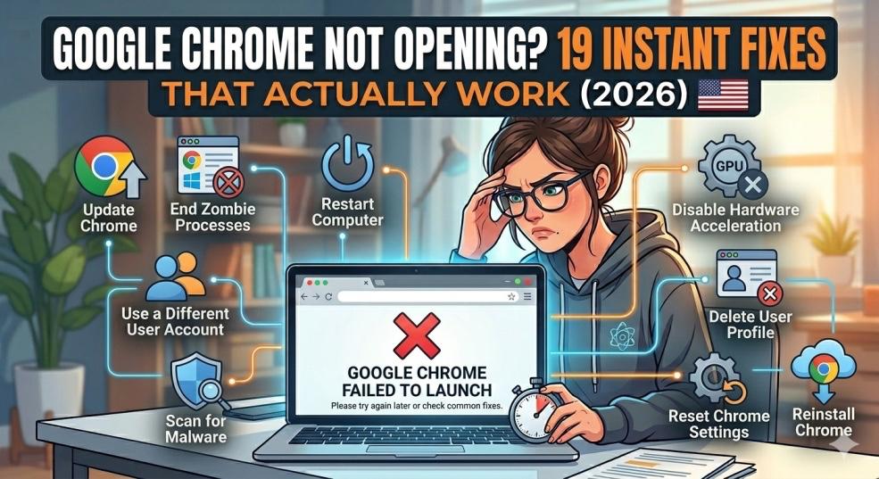 Google Chrome Not Opening? 19 Instant Fixes That Actually Work (2026)